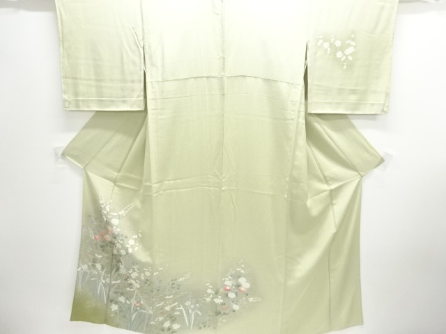 JAPANESE KIMONO / HITOE HOMONGI / SILK / MANDARIN DUCKS & FLOWERS